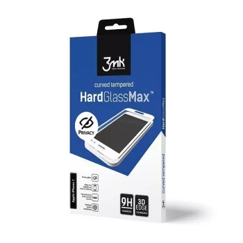   3MK Glass Max Privacy iPhone 11 Pro Max, teljes képernyős edzett üvegfólia, fekete