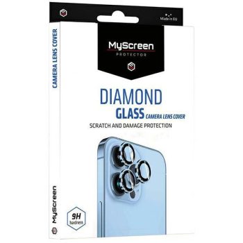   MyScreen Diamond Glass Camera Lens Cover iPhone 15 6.1"/15 Plus 6.7", kameravédő üvegfólia, fekete