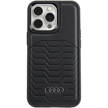   Audi Szintetikus bőr MagSafe iPhone 13 Pro Max 6.7", hátlap, tok, fekete