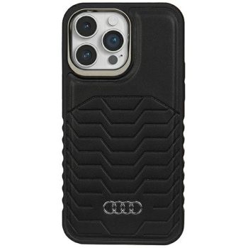   Audi Szintetikus bőr MagSafe iPhone 15 Pro Max 6.7", hátlap, tok, fekete