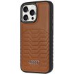 Audi Szintetikus bőr MagSafe iPhone 15 Pro 6.1" hátlap, tok, barna