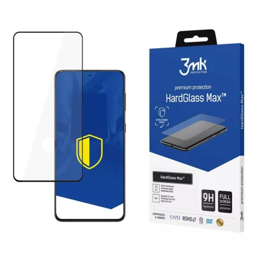 3MK HardGlass Max FP Samsung G991 S21, teljes képernyős ujjlenyomamentes edzett üvegfólia, fekete