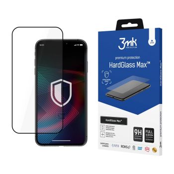   3MK HardGlass Max iPhone 14 Pro Max 6.7" teljes képernyős ujjlenyomamentes edzett üvegfólia, fekete