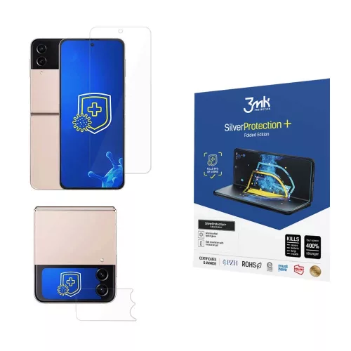 3MK Silver Protect+ Samsung F721 Z Flip 4 nedves rögzítésű fólia Összecsukható képernyő belülről