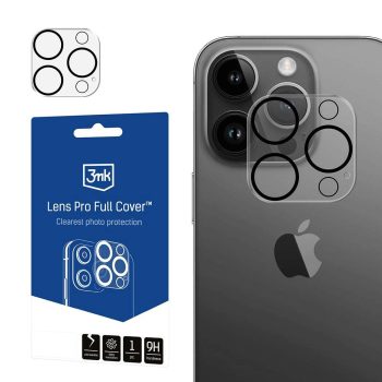   3MK Lens Pro Full Cover iPhone 12 Pro Max edzett üvegfólia kamera objektívhez, rögzítőkerettel 1 db