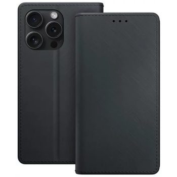 3MK oldalra nyíló tok iPhone 15 Pro Max 6.7", fekete