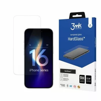   3MK HardGlass iPhone 16 Plus teljes képernyős ujjlenyomamentes edzett üvegfólia, fekete