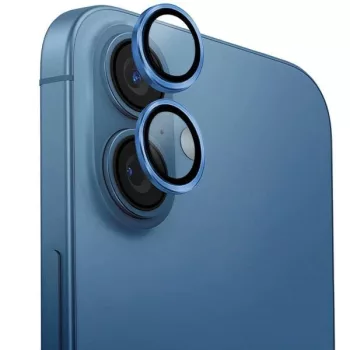   UNIQ Optix alumínium kamera objektívvédő iPhone 16 6.1"/16 Plus 6.7" gyöngyház, kék
