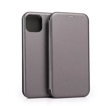   Beline Book Magnetic oldalra nyíló tok iPhone 15 6.1", sötétszürke