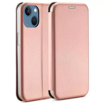   Beline Book Magnetic oldalra nyíló tok iPhone 14 Plus 6.7", rozéarany