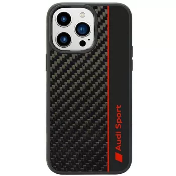   Audi Carbon Fiber Stripe iPhone 14 Pro Max (AUS-TPUPCIP14PM-R8/D1-BK) hátlap, tok, fekete