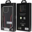 Audi Genuine Leather MagSafe iPhone 14 Max (AU-TPUPCMIP14PM-R8/D3-RD) MagSafe hátlap, tok, fekete-piros