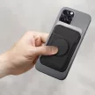 UNIQ Flixa Magnetic Card Wallet Magsafe kompatibilis mágneses kártyatartó, popsocket funkcióval, fekete