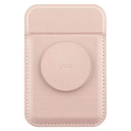 UNIQ Flixa Magnetic Card Wallet Magsafe kompatibilis mágneses kártyatartó, popsocket funkcióval, rózsaszín