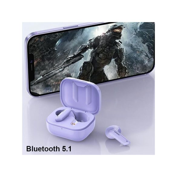 Awei T36 TWS Bluetooth 5.1 headset akkumulátoros töltő tokkal, lila