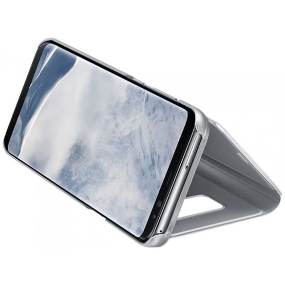Clear View iPhone 12/12 Pro oldalra nyíló tok, ezüst