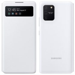   Samsung gyári S-View Case cover Samsung Galaxy S10 Lite oldalra nyíló tok, fehér