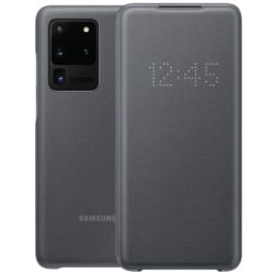   Samsung gyári LED S-View Case cover Samsung Galaxy S20 Ultra oldalra nyíló tok, szürke