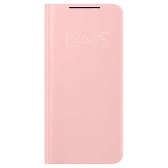 Samsung EF-NG996PPEGEW gyári LED View Cover Samsung Galaxy S21 Plus oldalra nyíló tok, rózsaszín