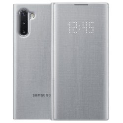   Samsung gyári LED View Case cover Samsung Galaxy Note 10 oldalra nyíló tok, ezüst