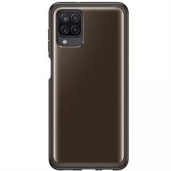   Samsung Soft Clear Samsung Galaxy A12 gyári (EF-QA125TBEGEU) hátlap, tok, fekete