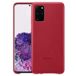   Samsung gyári Leather Cover Samsung Galaxy S20 Plus eredeti bőr hátlap, tok, piros