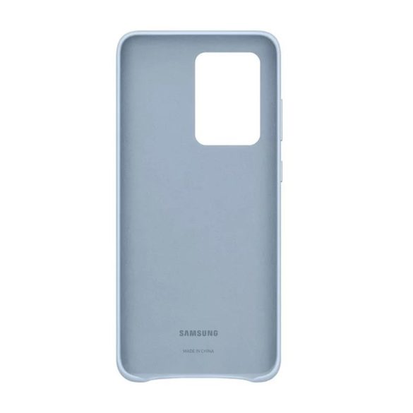 Samsung gyári Leather Cover Samsung Galaxy S20 Ultra eredeti bőr (EF-VG988LLE) hátlap, tok, világoskék