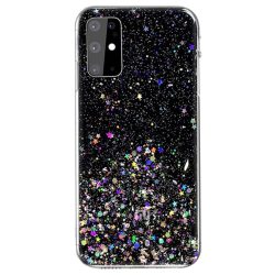   Sequins Glue Glitter Case Huawei P Smart (2020) hátlap, tok, fekete