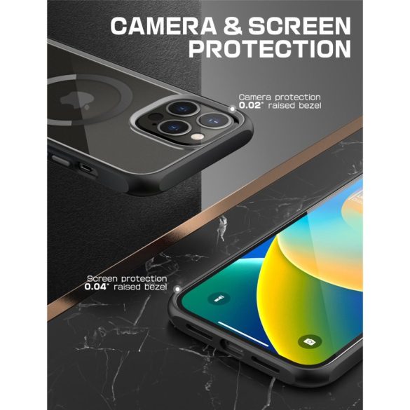 Supcase Magsafe iPhone 14 Pro Max ütésálló tok és előlap , fekete