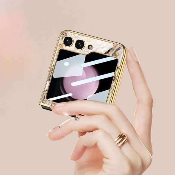 Tech-Protect Mood Marble Galaxy Z Flip 5 hátlap, tok, arany-fekete