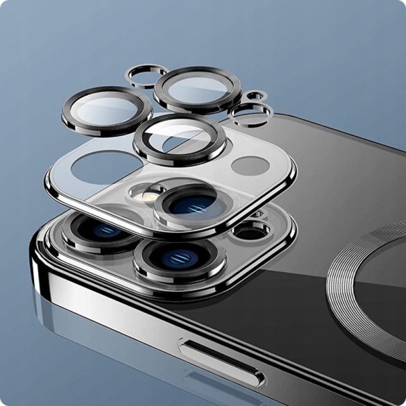 Tech-Protect Magshine Magsafe iPhone 15 Pro magsafe kompatibilis kameravédős hátlap, tok, fekete