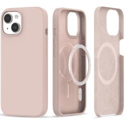   Tech-Protect Silicone Magsafe iPhone 15 hátlap, tok, rózsaszín