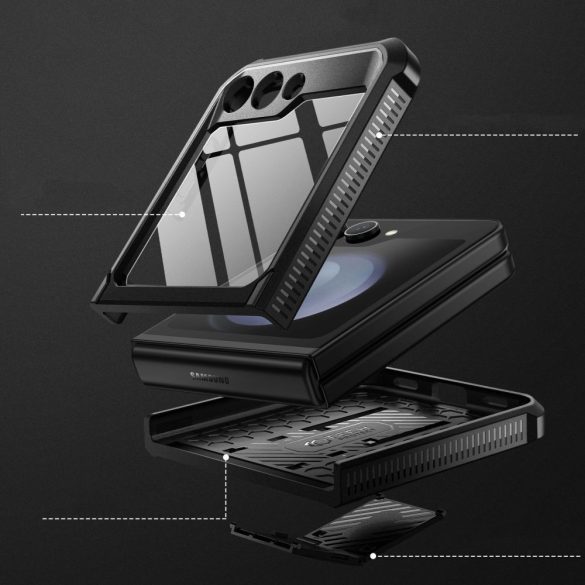 Tech-Protect Kevlar Pro Galaxy Z Flip 5 ütésálló hátlap, tok, fekete
