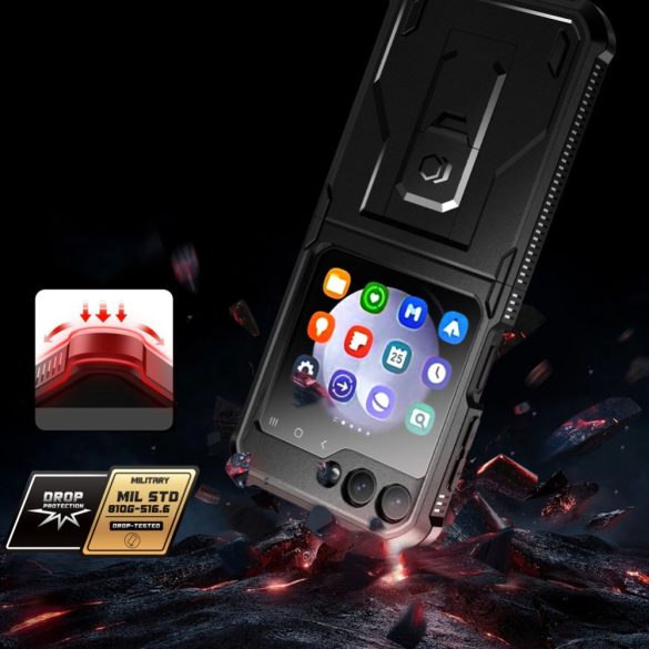 Tech-Protect Kevlar Pro Galaxy Z Flip 5 ütésálló hátlap, tok, fekete
