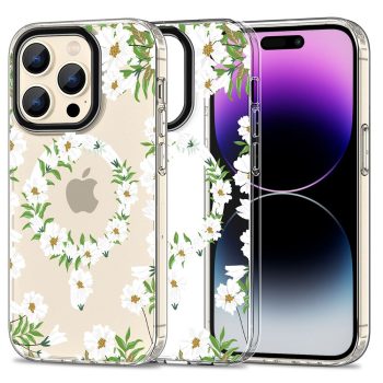   Tech-Protect Magmood iPhone 15 Pro hátlap, tok, százszorszép mintás, színes