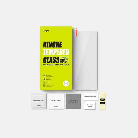 Ringke TG Samsung Galaxy Z Fold 5 külső kijelzővédő edzett üvegfólia (tempered glass) 9H keménységű (nem teljes kijelzős 2D sík üvegfólia), átlátszó