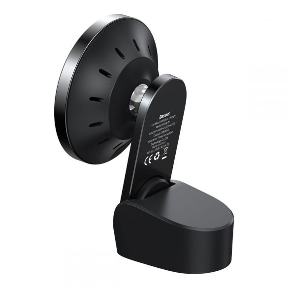 BaseusWXJN-01 Magnetic Wireless Car Charger MagSafe kompatibilis töltő és tartó, szellőzőrácsra, műszerfalra, fekete
