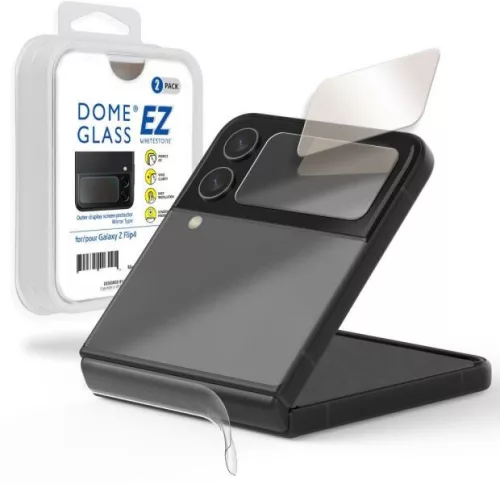 Whitestone Glass 2 db EZ Samsung Galaxy Z Flip 4 kijelzővédő üvegfólia , átlátszó