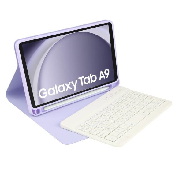 Tech-Protect Sc Pen + Keyboard Samsung Galaxy Tab A9 8.7" X110/X115 oldalra nyíló okos tok, érintőceruza tartóval, billentyűzettel, lila