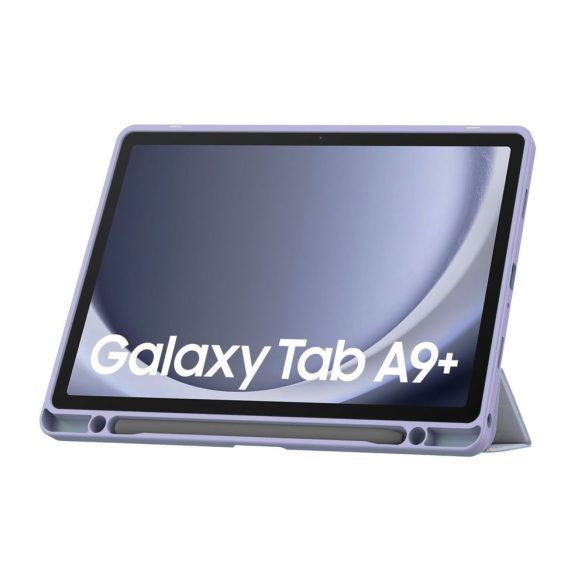 Tech-Protect Sc Pen Hybrid Samsung Galaxy Tab A9 Plus 11.0" X210/X215/X216 oldalra nyíló okos tok, érintőceruza tartóval, márványmintás, lila