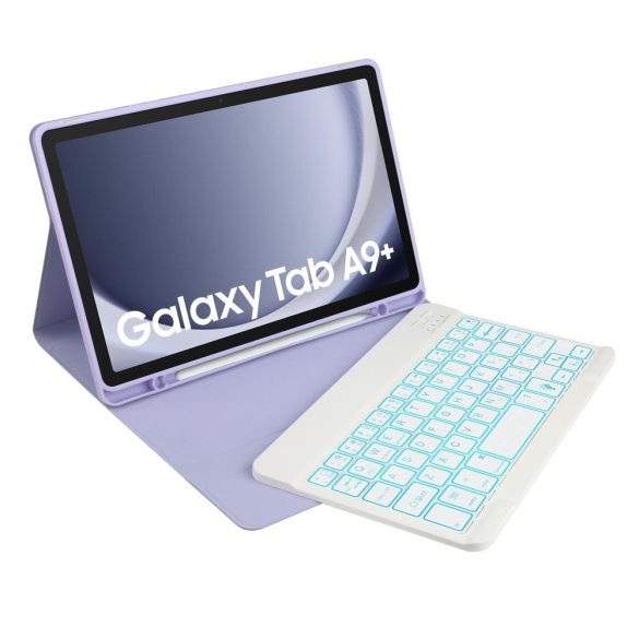 Tech-Protect Sc Pen + Keyboard Samsung Galaxy Tab A9 Plus 11.0" X210/X215/X216 oldalra nyíló okos tok, érintőceruza tartóval, billentyűzettel, lila