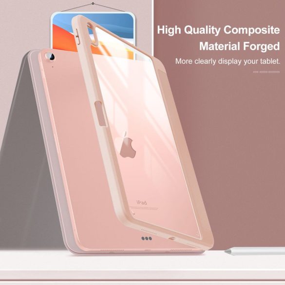 Infiland Crystal Case iPad Air 4 10.9" (2020) oldalra nyíló tok, rózsaszín