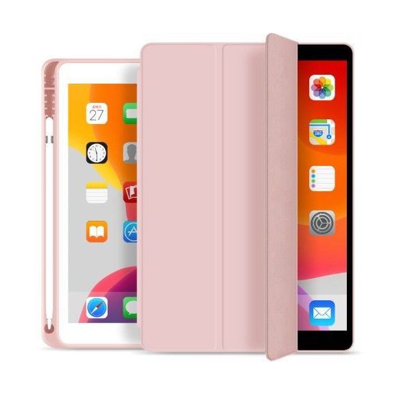 Tech-Protect Smartcase Pen iPad 10.2 (2019/2020) oldalra nyíló okos tok, rózsaszín
