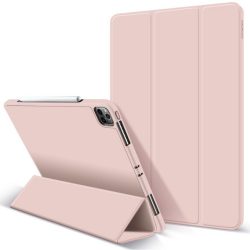   Tech-Protect Smartcase Pen iPad Pro 11" (2021) oldalra nyíló okos tok, érintőceruza tartóval, rózsaszín