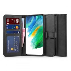   Tech-Protect Wallet Samsung Galaxy S21 FE oldalra nyíló hátlap, tok, fekete