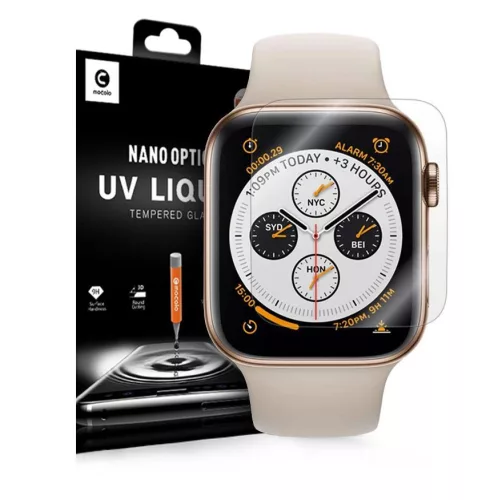 Mocolo Apple Watch 4/5/6/SE (40mm) UV Glass teljes kijelzős edzett üvegfólia (tempered glass), 9H keménységű, átlátszó