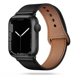   Tech-Protect Leatherfit Apple Watch 1/2/3/4/5/6/7/SE, 42/44/45mm bőr óraszíj, fekete
