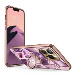   Supcase Cosmo iPhone 13 Pro hátlap, tok, márvány mintás, lila