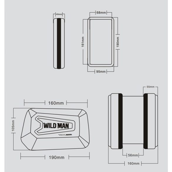 WildMan XL univerzális, vízálló biciklis táska, fekete