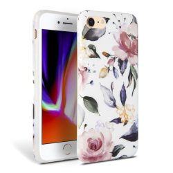   Tech-Protect Floral iPhone 7/8/SE (2020) hátlap, tok, mintás, fehér